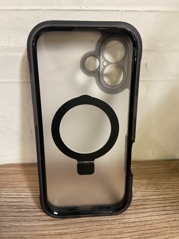 Photo 1 of Casehas for iPhone 17 Case with Magnetic Invisible Stand [Compatible with MagSafe] Military Drop Protection Shockproof Slim Translucent Skin-Touch Case Cover Black