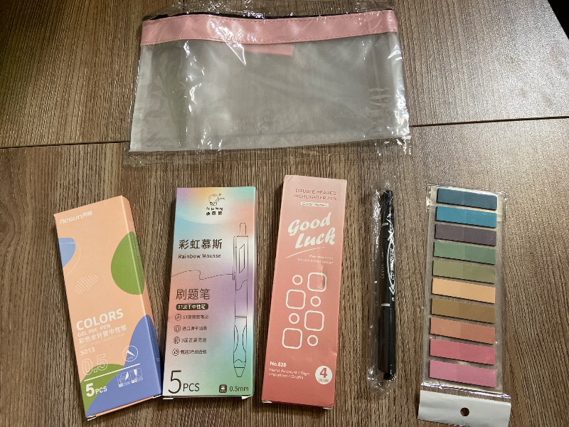 Photo 1 of Aesthetic Book Annotation Kit, 26 Pcs, Highlighters, Gel Pens & Sticky Notes Set