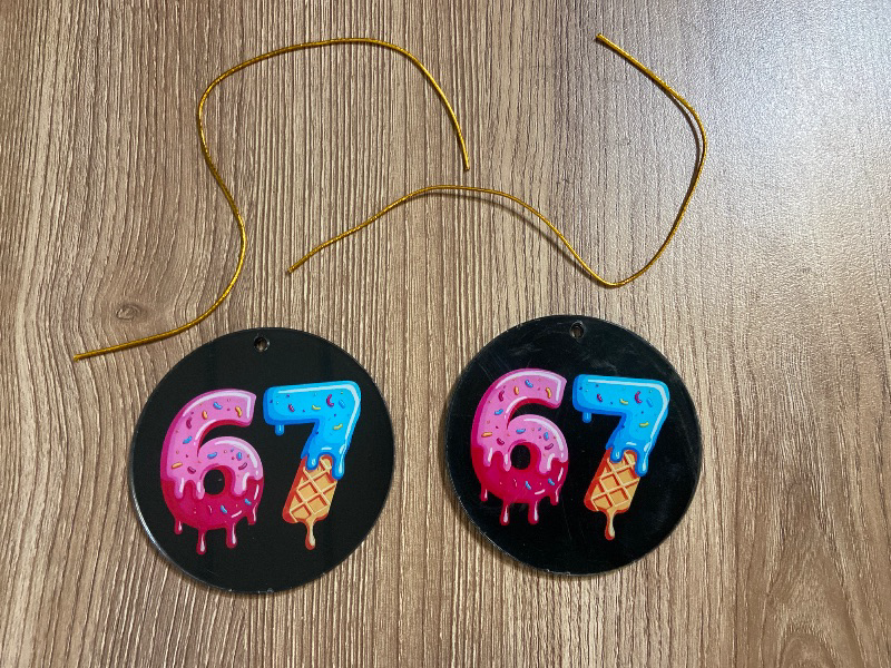 Photo 1 of 67 Ice Cream Drip Christmas Ornament Six Seven Double Sided Christmas Tree Ornament Holiday Decorations
