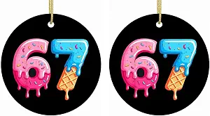 Photo 1 of 67 Ice Cream Drip Christmas Ornament Six Seven Double Sided Christmas Tree Ornament Holiday Decorations