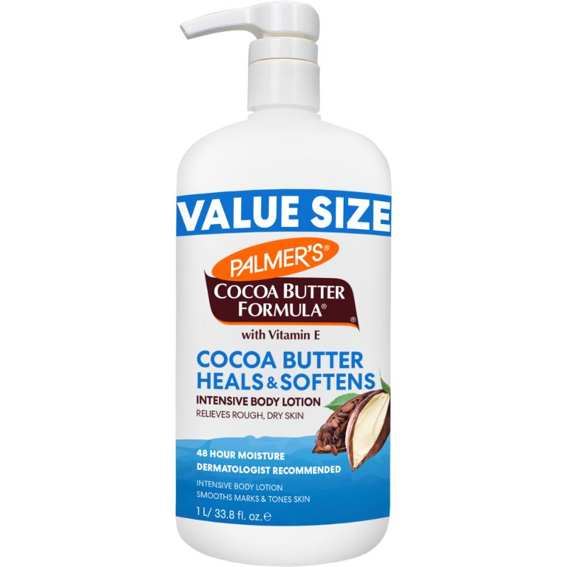 Photo 1 of Palmer's Cocoa Butter Formula Daily Skin Therapy Body Lotion, 33.8 Oz Pump Bottle, Intensive Moisturizer for Dry and Eczema-Prone Skin, Enriched with Vitamin E, Helps Provide 48-Hour Deep Hydration