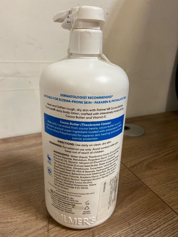 Photo 1 of Palmer's Cocoa Butter Formula Daily Skin Therapy Body Lotion, 33.8 Oz Pump Bottle, Intensive Moisturizer for Dry and Eczema-Prone Skin, Enriched with Vitamin E, Helps Provide 48-Hour Deep Hydration