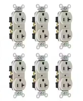 Photo 1 of Leviton 15 Amp 125V Duplex Outlet/Receptacle Ivory (6 Pack)