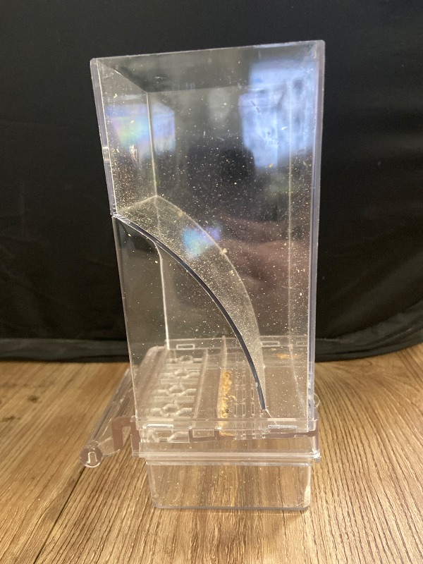 Photo 1 of Automatic Bird Feeder Bird Feeder Acrylic Bird Cage Feeder Hanging Seed Food Container Perch Cage Accessories for Small Medium Budgerigar Canary Cockatiel Finch Parakeet Easy to Install Clean