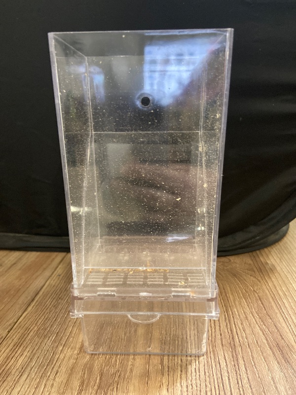 Photo 1 of Automatic Bird Feeder Bird Feeder Acrylic Bird Cage Feeder Hanging Seed Food Container Perch Cage Accessories for Small Medium Budgerigar Canary Cockatiel Finch Parakeet Easy to Install Clean