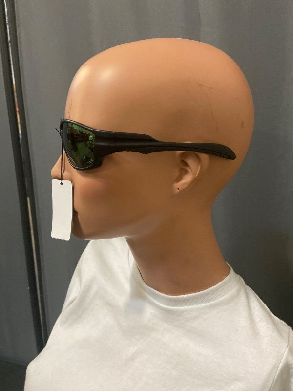 Photo 1 of black Optic Edge Overdrive sports sunglasses feature reflective rainbow mirror lenses
