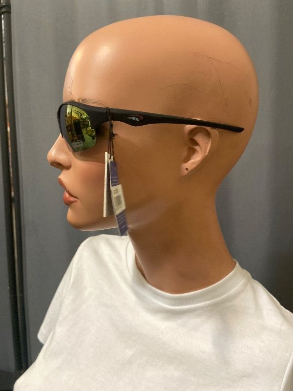 View 4 of  matte black Optic Edge Shakedown sports sunglasses feature a wraparound frame design and dielectric orange mirror lenses