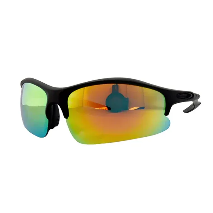 View 1 of  matte black Optic Edge Shakedown sports sunglasses feature a wraparound frame design and dielectric orange mirror lenses