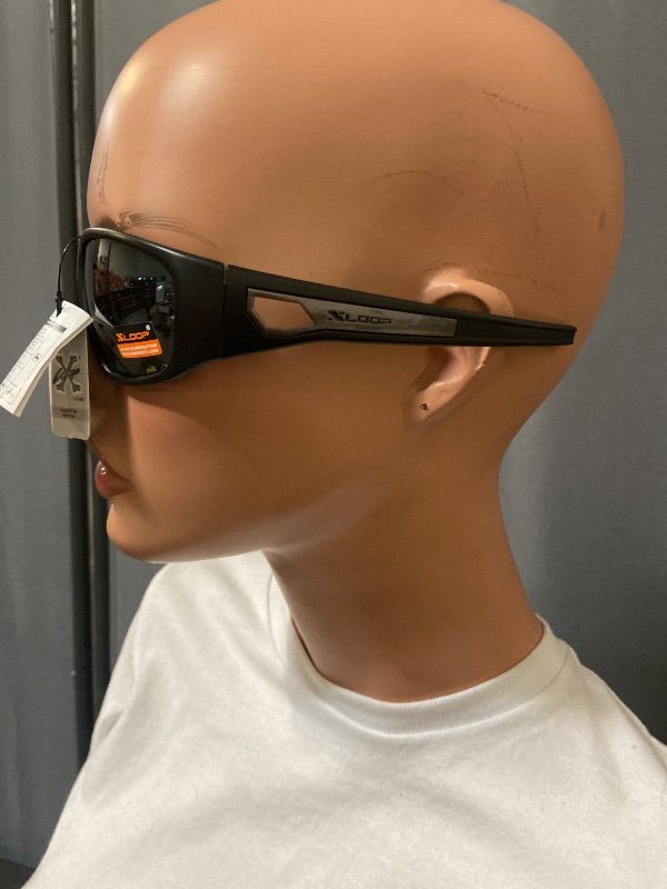 Photo 1 of Xloop Polarized Mens Classic 90s Wrap Around Sport Plastic Sunglasses in all black