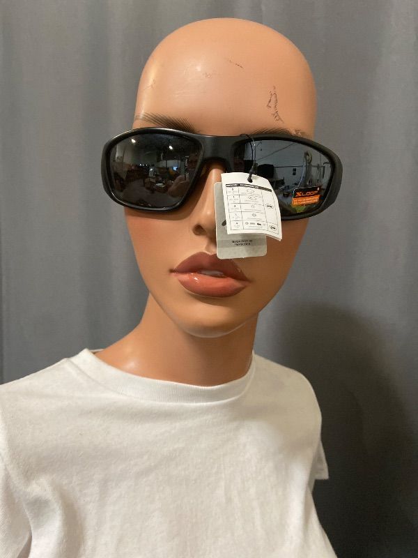 Photo 1 of Xloop Polarized Mens Classic 90s Wrap Around Sport Plastic Sunglasses in all black