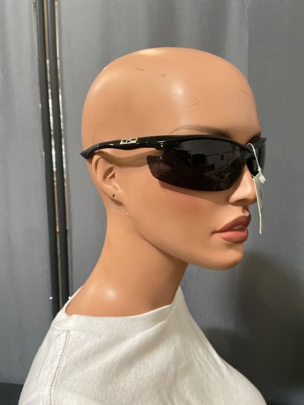 Photo 1 of PROSPORT bifocal reading sunglasses featuring a glossy black sport wrap frame.