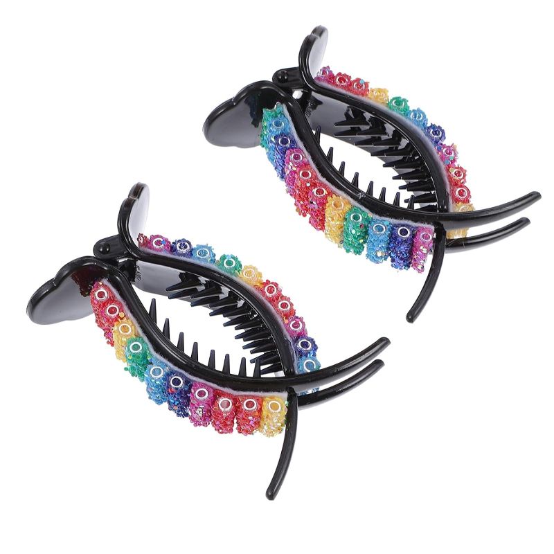 Photo 1 of 2pcs Rhinestone Hair Claw Clips for Women Hair Dryer Rhinestone Barrettes Claw Clips s Alligator s s Buns Braids Octopus Jaw