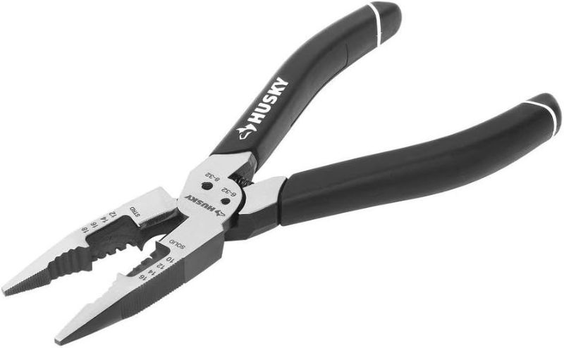 Photo 1 of 8 in. Multi-Function Long Nose Pliers with Rubber Handle
