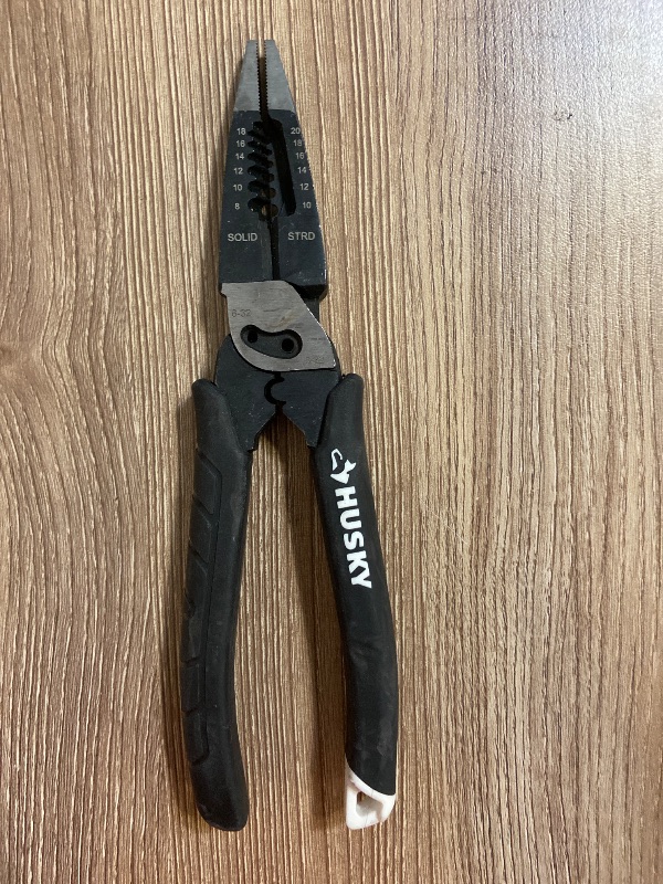 Photo 1 of 8 in. Multi-Function Long Nose Pliers with Rubber Handle
