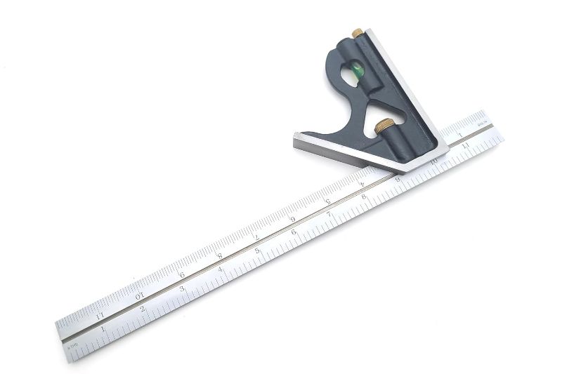 Photo 1 of Benchmark Tools Precision 12” 2-Piece Machinist Combination Square Set - 12" Blade, No-Glare Satin Chrome Finish, Integrated Spirit Level, Hardened Steel Scribe, Plastic Case with Foam Inserts
