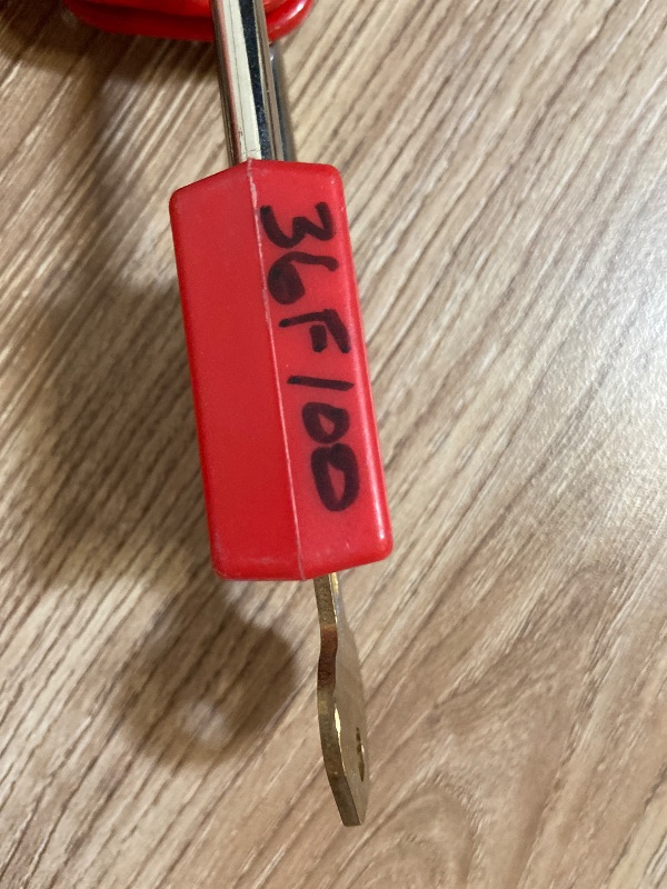 Photo 1 of 2pk Master Lock Red Lockout Tagout Safety Padlock with Key, Metal Shackle and Non-Conductive Lock Body for Electrical Applications, 410RED