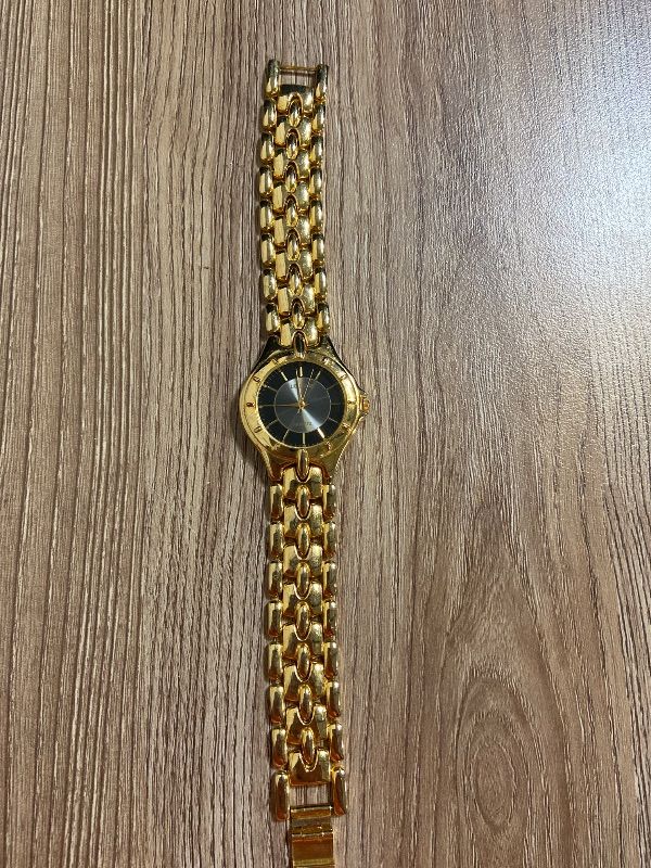 Photo 1 of Vintage Weststar 18k Gold Tone Women's Watch: Black Dial Cocktail Wristwatch