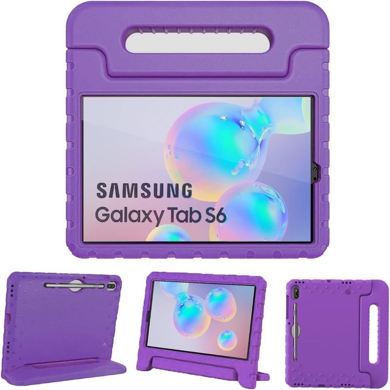 View 1 of Case for Samsung Galaxy Tab S6 10.5 Inch 2019 with S Pen Slot, Purple | Fits Model SM-T860/T865/T867, Lightweight Shockproof EVA, Foldable Handle Stand, Kids-Friendly

