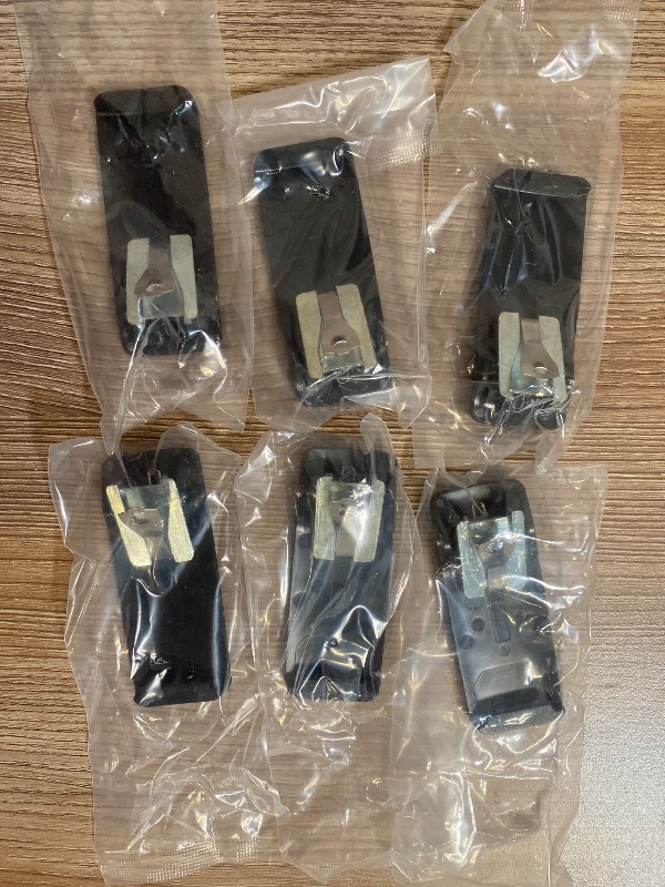 Photo 1 of 6pk Motorola PMLN4651 or PMLN4651A Spring Action Belt Clips, designed for two-way portable radios.