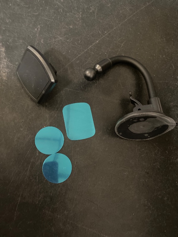 Photo 1 of Gabba Goods Magnetic Phone Mount features a flexible gooseneck arm and a suction cup base designed to secure most smartphones up to 6.7 inches on a car dashboard or windshield.