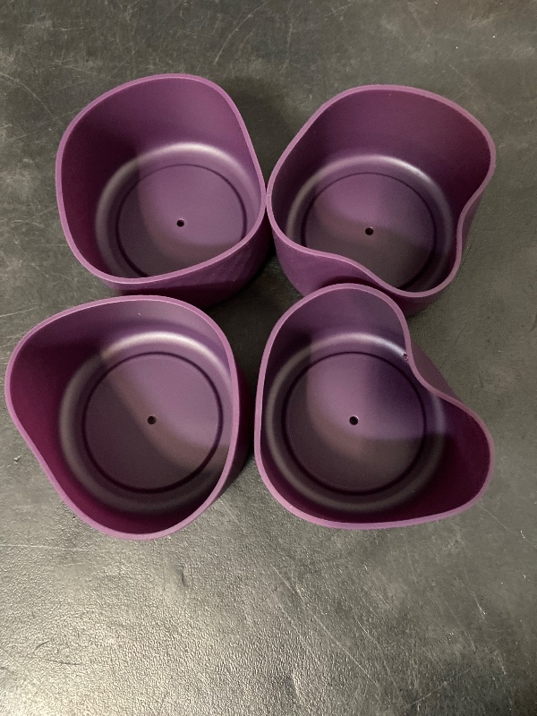 Photo 1 of 4PCS Silicone Water Bottle Boot for Owala 24oz, Protective Bottom Bumper Anti-Slip Sleeve for FreeSip, Twist, and Flip Stainless Steel Bottles, Dishwasher Safe and BPA Free(Dark Purple)