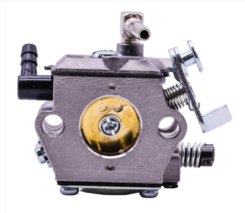 Photo 1 of 2-stroke diaphragm carburetor typically used on small utility engines like the Tecumseh AV520 series for ice augers