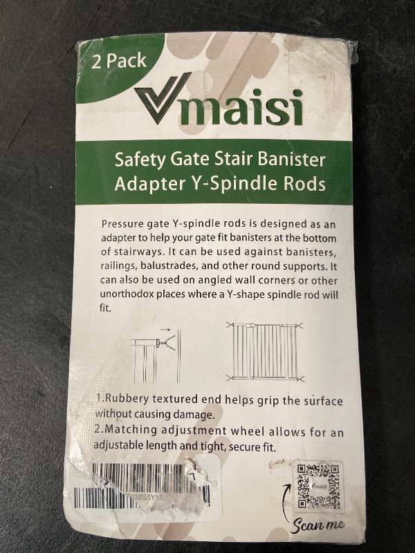 Photo 1 of Baby Gate Banister Adapter Y-Spindle Rods for Pressure Mounted Baby and Pet Safety Stair Gates with Extra Long Wall Mounting Screws Rod & Bolts (Y-Grey-2 Pack) - M8(8mm)