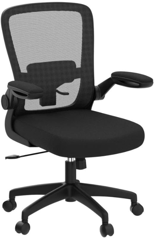 Photo 1 of Office Chair, Ergonomic Desk Chair Breathable Mesh Chairs Adjustable High Back Lumbar Support Flip-up Armrests, Executive Rolling Swivel Comfy Computer Chairs Home Office Black