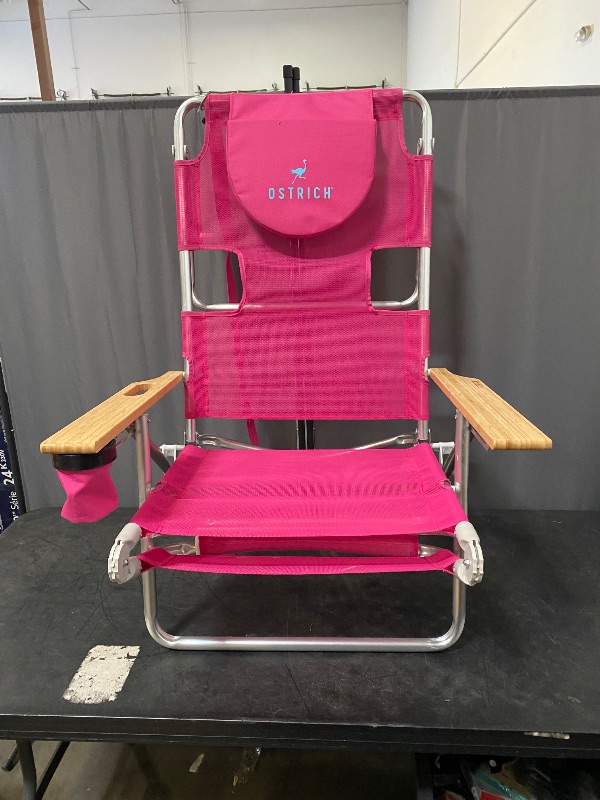 Photo 1 of Ostrich Original 3N1 Lightweight Beach Lounge Chair with Footrest, Pink