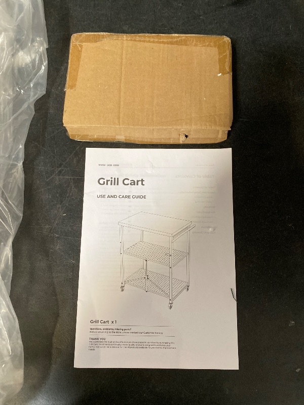 Photo 1 of 3-Tier Folding Outdoor Grill Table Cart Only