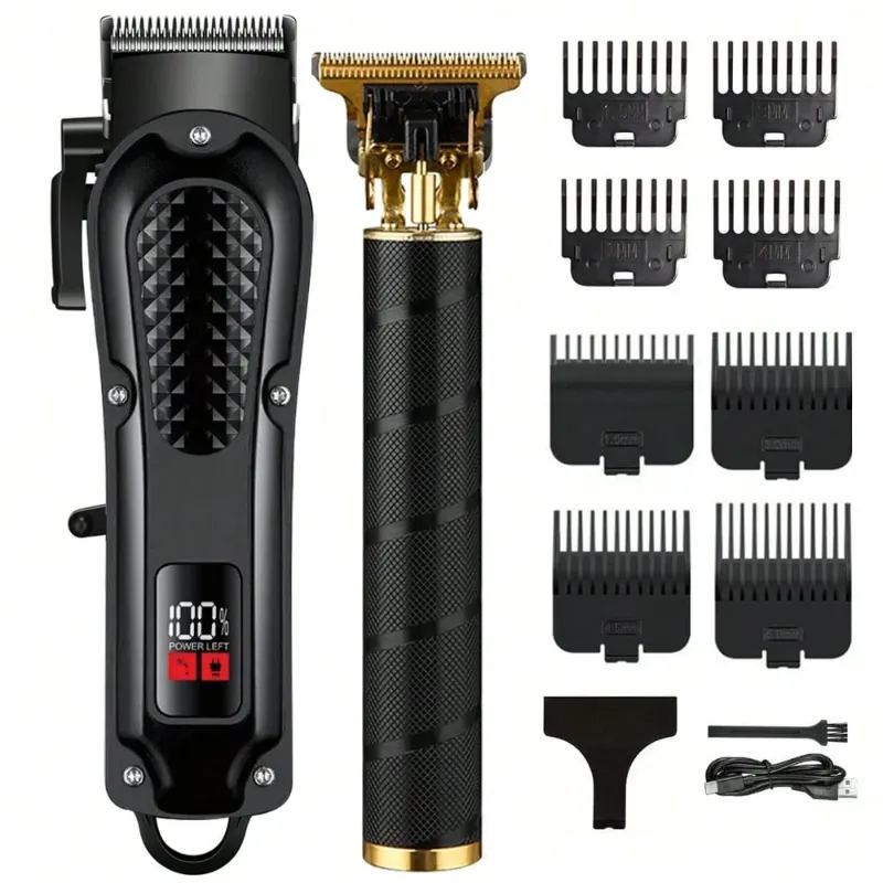 Photo 1 of Electric Shaver Set For Men, With Digital Display, Wireless USB Charging, Hair Clipper, Precision Trimmer, Rechargeable Li-Ion Battery, ABS Plastic Material