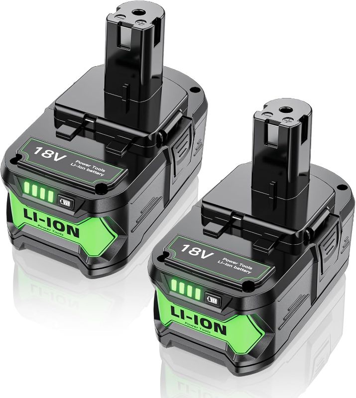 Photo 1 of 2Packs Upgraded 8.0Ah Replacement for Ryobi 18V Battery Compatible with 18 Volt Lithium Battery P108 P102 P103 P104 P105 P107 P109 P122 Cordless Power Battery Tools