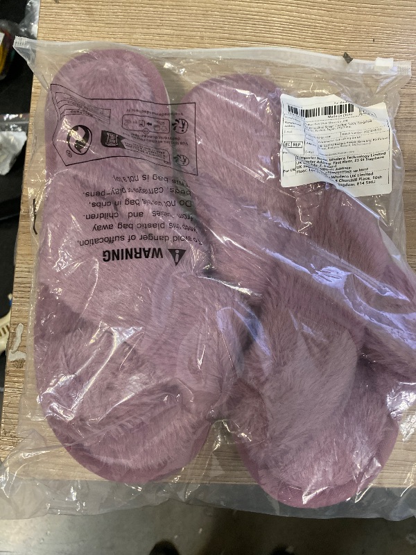 View 2 of Evshine Memory Foam Fuzzy House Slippers for Women