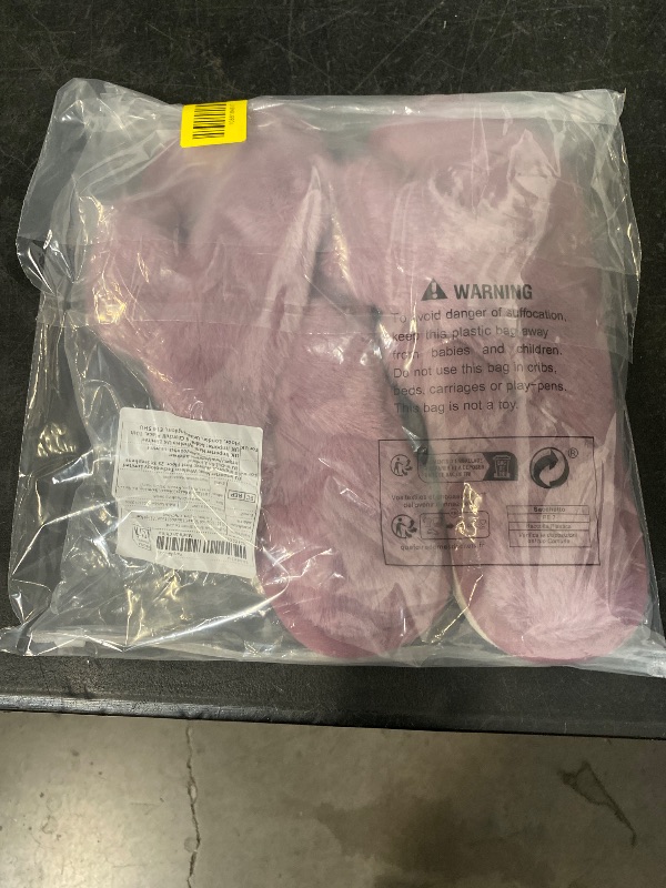 View 3 of Evshine Memory Foam Fuzzy House Slippers for Women