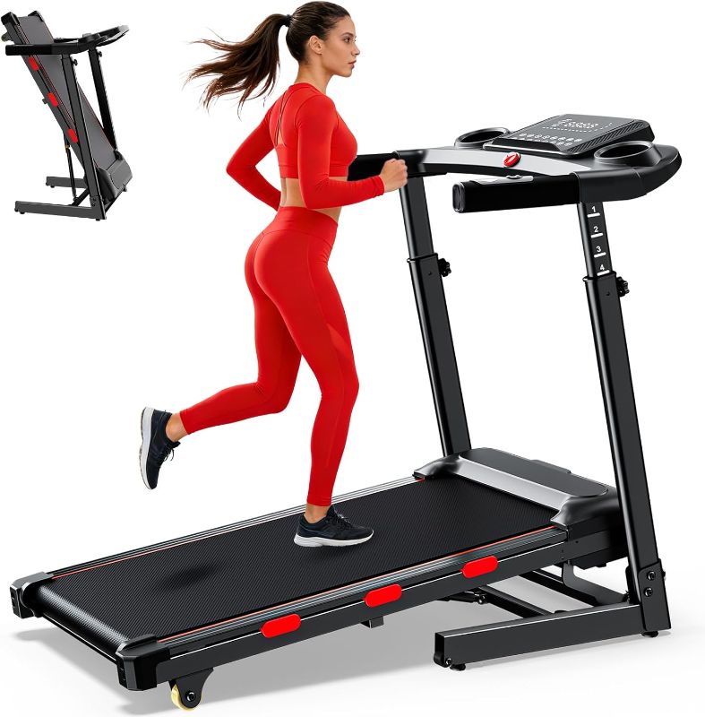 Photo 1 of 8.7MPH Auto 20% Incline Treadmill for Running and Walking, 3.5HP Quiet BLDC Treadmills for Home with Double Deck Technology, 450lbs
