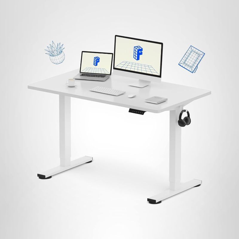 Photo 1 of (2 Boxes) FLEXISPOT EN1 48"x24" One-Piece Standing Desk, White
