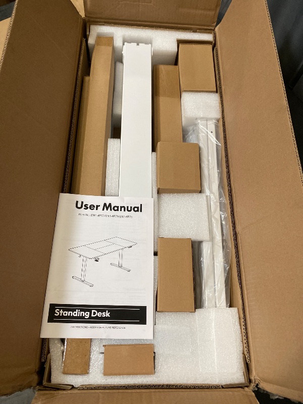 Photo 1 of (2 Boxes) FLEXISPOT EN1 48"x24" One-Piece Standing Desk, White