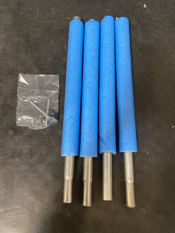 Photo 1 of Replacement Trampoline Poles for Trampoline Net with Four Sections Steel Tube and Foam Cover Heavy Duty Sturdy Poles for Upgrading and Enhanced Stability