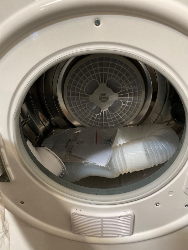 View 3 of Muhub 2.6 Cu. Ft Portable Clothes Dryer, 1300W 110V Front Load Electric Dryer with 10 lbs Capacity, Stainless Steel Tub, 4 Drying Modes, for Home Apartment RV, White