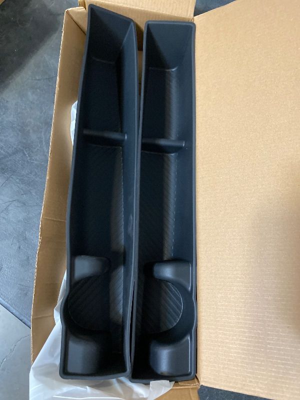View 2 of Front Door Side Storage Box Liner Fit for Chevy Avalanche Suburban Tahoe Silverado For GMC Sierra Yukon 2010-2014 Door Panel with Release Handle Above Armrest,Interior Slot Organizer Tray Compartment