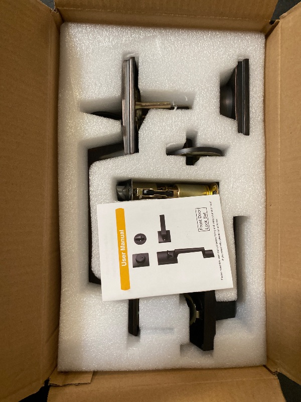 Photo 1 of Matte Black Front Door Handle and Deadbolt Set,Exterior Front Door Lock Set