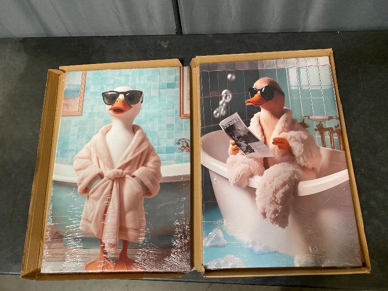 Photo 1 of 16x24" 2Pcs Duck Bathrrom wall art