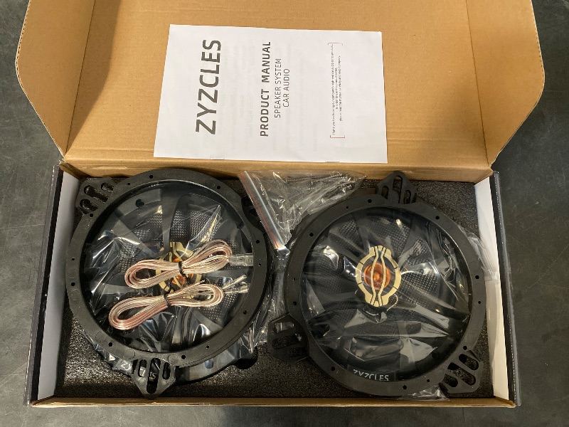 View 2 of CLES ZYZ 6.5 Inch Car Speakers, 800W Max, 200W RMS, 4 Ohm, High Sensitivity 90dB, Plug & Play Coaxial Speakers for Car Doors/Rear Deck, DIY Upgrade for Jeep, Sedan, Motorcycle, Pair