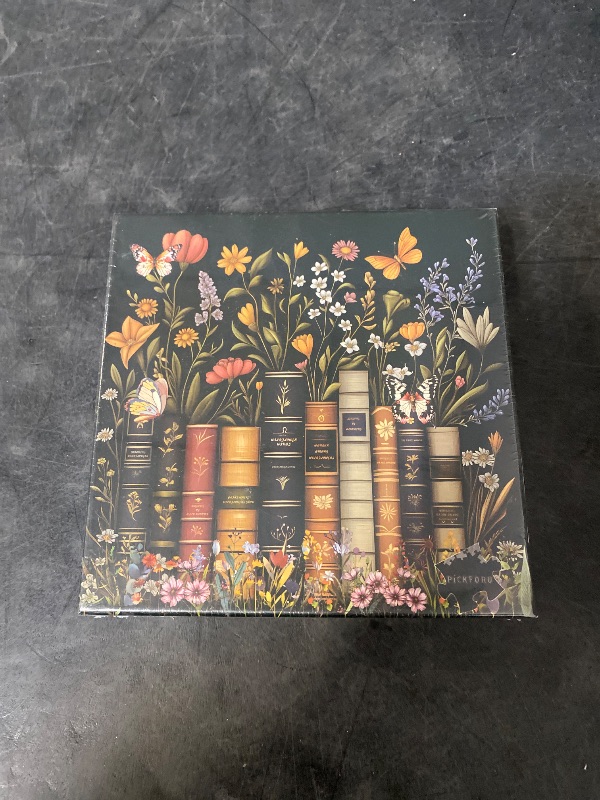 View 2 of Wildflowers Puzzles for Adults 1000 Pieces, PICKFORU Wildflower Pages Jigsaw Puzzle, Vintage Book Puzzles for Book Lover, Plant Floral Flowers Puzzle as Home Decor