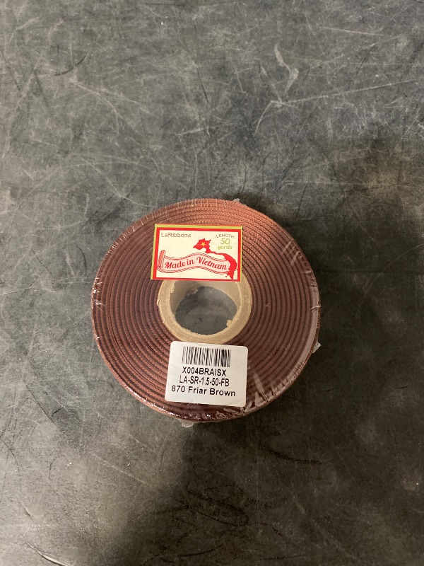 View 2 of LaRibbons 1 1/2 Inch 50 Yard Double Faced Satin Ribbon,Friar Brown Satin Craft Fabric Ribbon for Gift Wrapping Floral Bouquets Wedding Party Decoration