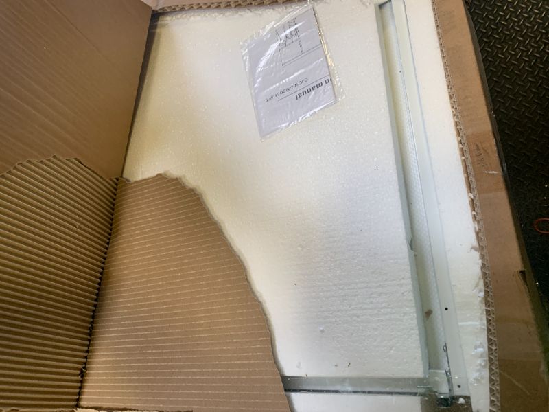 Photo 1 of JUBEST Mirrored Closet Door 60 x 80, One Side Mirror Door with Top & Bottom Track Kits, Full Length White Steel Frame Sliding Mirror Closet Door, Easy to Install
