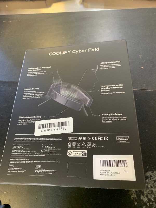 Photo 1 of TORRAS COOLiFY 2026 Cyber Fold AI Neck Air Conditioner, Ultimate Cooler Max Cooling Area, Neck & Face Cooler with Adjustable Strong Wind, Rechargeable Neck Fan for Travel Gift for Dad, Husband, Black