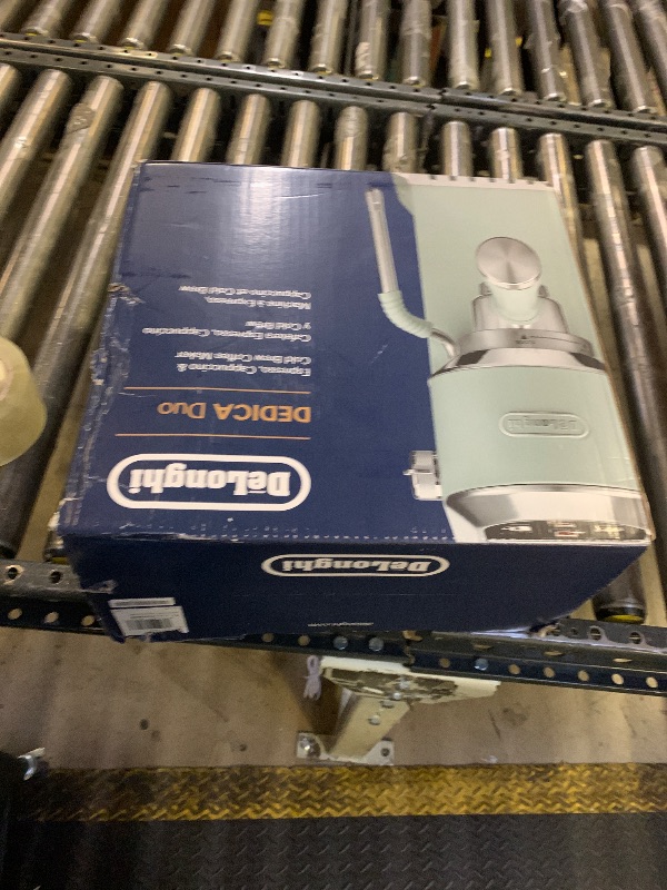 Photo 1 of De'Longhi Dedica Duo Compact Espresso Machine - Cold Brew Coffee Maker with Milk Frother Wand- for Espresso, Hot & Iced Coffee, Cappuccinos, Lattes & Home Barista Brewing, Pistachio Green