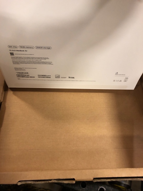 Photo 1 of Apple 2025 MacBook Air 13-inch Laptop with M4 chip: Built for Apple Intelligence, 13.6-inch Liquid Retina Display, 16GB Unified Memory, 256GB SSD Storage, 12MP Center Stage Camera, Touch ID; Midnight