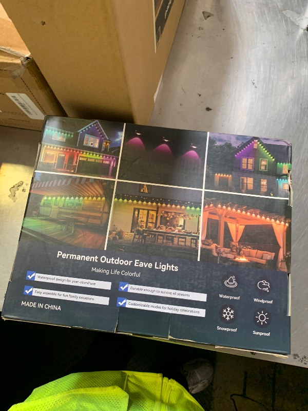 Photo 1 of lemonlovely Permanent Outdoor Lights Pro, 200ft with 100 LED Smart IC+RGBCW Christmas Halloween Eaves Lights for House Daily and Holiday Decor, IP67 Waterproof, with APP & Remote Control